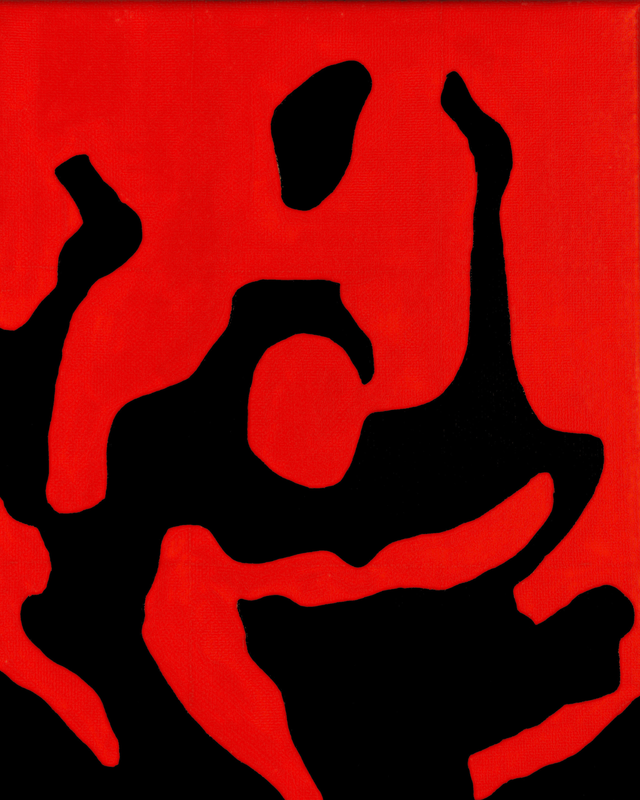 contemporary modern abstract art poison dart frog